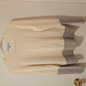 Antonio Melani Size Medium Cashmere Light Sweater. Cream and Gray.
